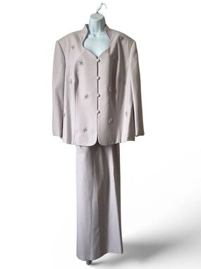 Elegant Light Mauve LacenderTwo-Piece Skirt Suit Size 24W